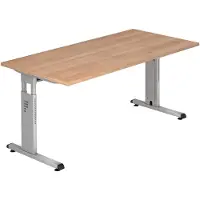Hjh OFFICE PRO MEGA 16 S - 160 x 80 Walnoot/Zilver Tafelhoogte I In hoogte verstelbaar