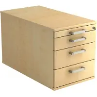 Hjh OFFICE PRO SIGNA TC30 CE - Rolcontainer Esdoorn Hout met 3 lades Chrome metaal handgreep