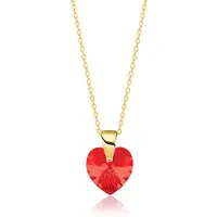 Montebello Ketting Amy KHG434 - Swarovski Hart - 925 Zilver Verguld - Ø10mm - 45cm