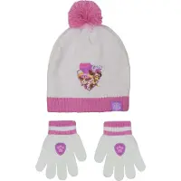 Nickelodeon winterset Paw Patrol acryl wit/roze 3 delig one size