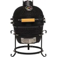 Patton Kamado Keramische Houtskoolbarbecue - 13" - Inclusief Heatdeflector - Mat Zwart