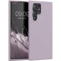 Kwmobile telefoonhoesje geschikt voor Samsung Galaxy S22 Ultra - Hoesje met siliconen coating - Smartphone case in lila wolk