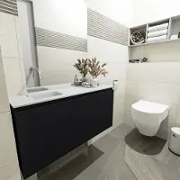 Mondiaz Olan 100cm toiletmeubel urban met wastafel talc links geen kraangat