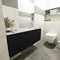 Mondiaz Olan 120cm toiletmeubel urban met wastafel talc rechts geen kraangat