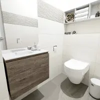 Mondiaz olan 60 cm toiletmeubel dark brown. Lex wastafel talc links geen kraangat