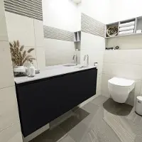 Mondiaz OLAN 120cm toiletmeubel urban. LEX wastafel talc rechts 1 kraangat