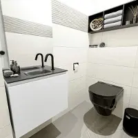 Mondiaz Olan 60cm toiletmeubel talc met wastafel urban midden 1 kraangat