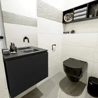 Mondiaz OLAN 60cm toiletmeubel urban. LEX wastafel urban rechts geen kraangat