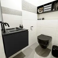 Mondiaz Olan 60cm toiletmeubel urban met wastafel urban links 1 kraangat