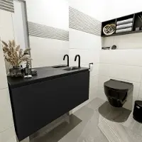 Mondiaz Olan 100cm toiletmeubel urban met wastafel urban rechts 1 kraangat