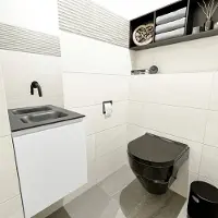 Mondiaz olan 40 cm toiletmeubel talc. Lex wastafel urban midden geen kraangat