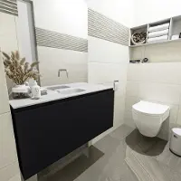Mondiaz Olan 100cm toiletmeubel urban met wastafel talc midden geen kraangat