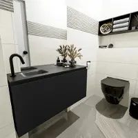Mondiaz Olan 100cm toiletmeubel urban met wastafel urban links 1 kraangat