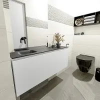 Mondiaz Olan 120cm toiletmeubel talc met wastafel urban links geen kraangat