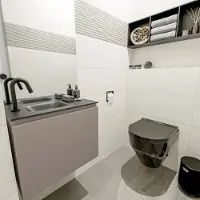 Mondiaz olan 60 cm toiletmeubel smoke. Lex wastafel urban links 1 kraangat