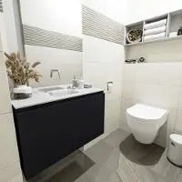 Mondiaz OLAN 80cm toiletmeubel urban. LEX wastafel talc midden geen kraangat