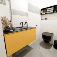 Mondiaz OLAN 100cm toiletmeubel ocher. LEX wastafel urban midden 1 kraangat