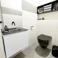 Mondiaz olan 60 cm toiletmeubel talc. Lex wastafel urban midden geen kraangat