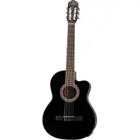 Gomez 001 CE Black elektrisch-akoestische klassieke gitaar