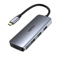 Choetech HUB-M19, USB 3.2 Gen 1 (3.1 Gen 1) Type-C, 100W, grijs, met SD-kaartlezer, 4K Ultra HD, 30 Hz