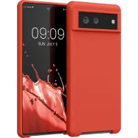 Kwmobile telefoonhoesje geschikt voor Google Pixel 6 - Hoesje met siliconen coating - Smartphone case in mandarijn oranje