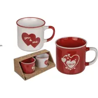 Out of the blue Valentijnsdag tip - 2 stuks - mok - beker - love - heart - hart - duo - you & me - liefde - giftbox