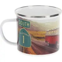 VW Collection - Volkswagen grote emaille koffie-thee-cappuccino-mok-Haferl mok voor Camping & Outdoor T1 Bulli Bus- motief (500 ml T1 Bulli Bus- motief/ kleurrijk)