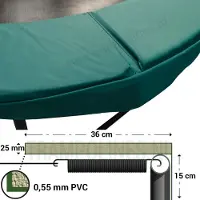 Magic Circle Pro Trampoline Rand Groen 360 - 366 cm
