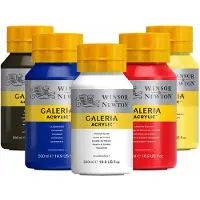 Winsor & Newton Galeria Acrylverf 500ml - Set van 5 Basiskleuren - Hoge kwaliteit