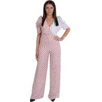 Forever Unique Roze-wit, elegant jumpsuit/broekpak - XS