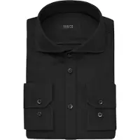 Desoto Luxury Tailored Fit Jersey overhemd zwart, Effen