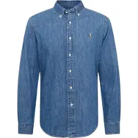Ralph Lauren Overhemd blauw denim / lichtbruin / wit