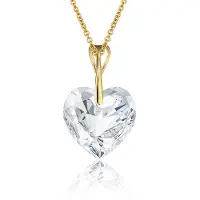 Montebello Ketting Pim HG553 - Swarovski Hart - 925 Zilver Verguld - Ø14mm - 50cm