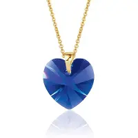 Montebello Ketting Fleur HG557 - Swarovski Hart - 925 Zilver Verguld - Ø14mm - 50cm