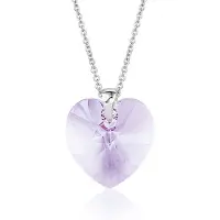 Montebello Ketting Fleur HZ558 - Swarovski Hart - 925 Zilver Gerhod. - Ø14mm - 50cm