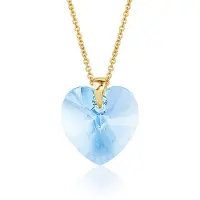 Montebello Ketting Fleur HG554 - Swarovski Hart - 925 Zilver Verguld - Ø14mm - 50cm
