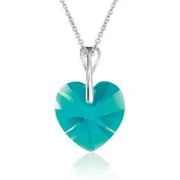 Montebello Ketting Pim HZ455 - Swarovski Hart - 925 Zilver Gerhod. - Ø14mm - 40cm