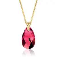 Montebello Ketting Jan DG512 - Swarovski Druppel - 925 Zilver Verguld - 16mm - 50cm