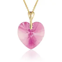 Montebello Ketting Mila HG463 - Swarovski Hart - 925 Zilver Verguld - Ø18mm - 45cm