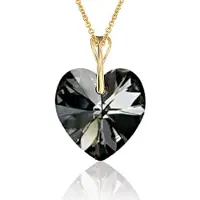 Montebello Ketting Mila HG466 - Swarovski Hart - 925 Zilver Verguld - Ø18mm - 45cm