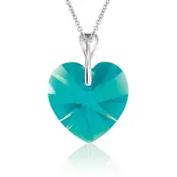 Montebello Ketting Mila HZ561 - Swarovski Hart - 925 Zilver Gerhod. - Ø18mm - 50cm