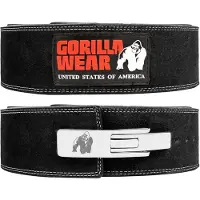 Gorilla wear Halterriem - 4 Inch Leren Lever Lifting Belt - Zwart - L/XL
