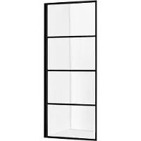 Diamond Line Inloopdouche Finn 120x200cm Antikalk Helderglas Mat Zwart 8mm Veiligheidsglas Easy Clean