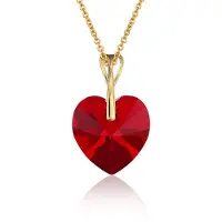 Montebello Ketting Pim HG456 - Swarovski Hart - 925 Zilver Verguld - Ø14mm - 40cm