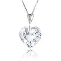 Montebello Ketting Pim HZ553 - Swarovski Hart - 925 Zilver Gerhod. - Ø14mm - 50cm