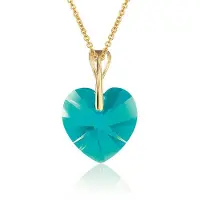 Montebello Ketting Pim HG555 - Swarovski Hart - 925 Zilver Verguld - Ø14mm - 50cm