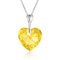 Montebello Ketting Pim HZ450 - Swarovski Hart - 925 Zilver Gerhod. - Ø14mm - 40cm