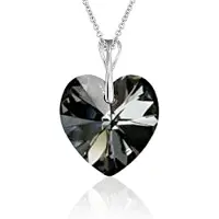 Montebello Ketting Mila HZ566 - Swarovski Hart - 925 Zilver Gerhod. - Ø18mm - 50cm