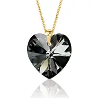 Montebello Ketting Daisy HG566 - Swarovski Hart - 925 Zilver Verguld - Ø18mm - 50cm