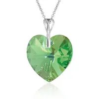 Montebello Ketting Mila HZ465 - Swarovski Hart - 925 Zilver Gerhod. - Ø18mm - 45cm